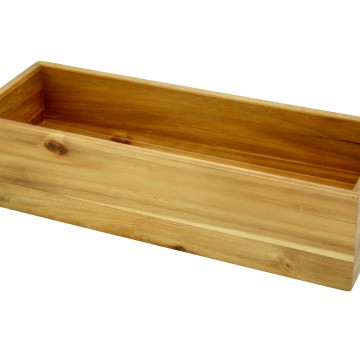 Acacia Wood Rectangular Desk Organizer - Versatile Storage Solution